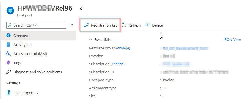 Registration key button to generate a key